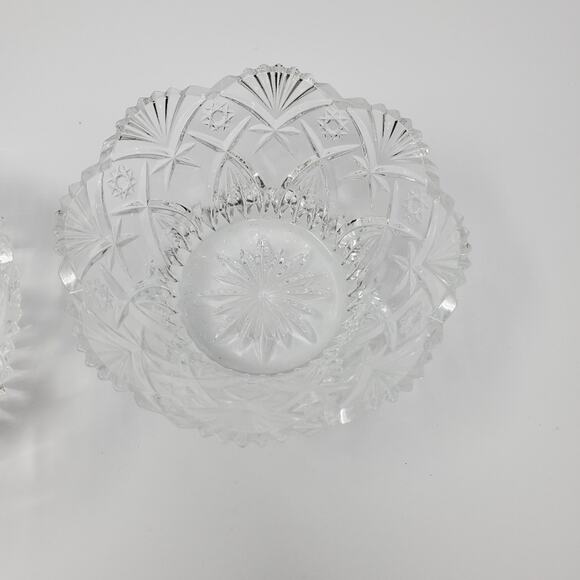 Vintage Etched crystal 2.5" Pillar candle holders Set of 2 - Picture 3 of 5